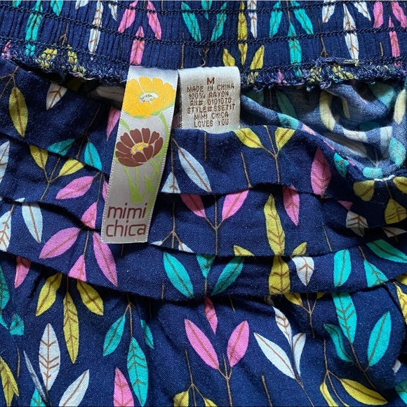 Boho mini skirt w/ multicolored leaves (Nordstrom) - Picture 3 of 3
